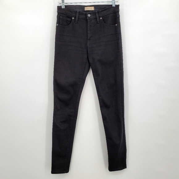 Madewell Tall 9" Mid-Rise Skinny Jeans in ISKO Stay Black - Picture 3 of 9